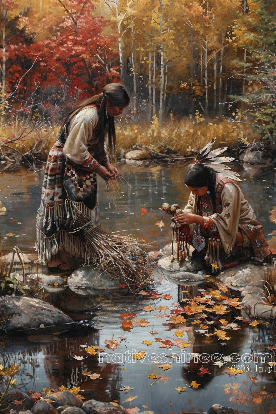 RIver Native American Canvas