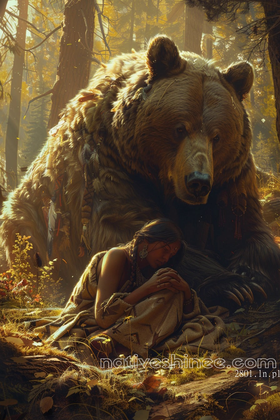 The Guardian Bear Native American Canvas