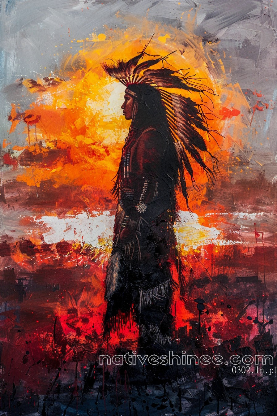 A Blaze of Glory Native American Canvas