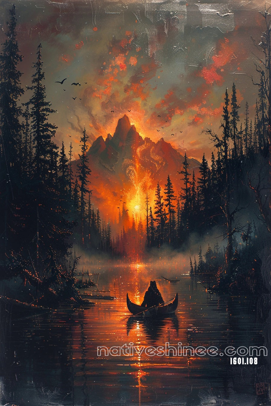 The Guardian's Journey Native American Canvas