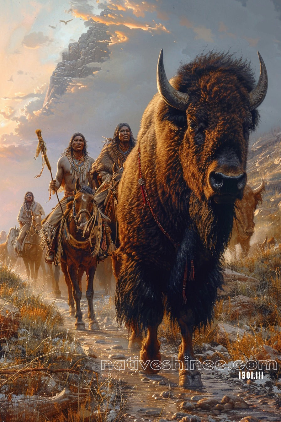 The Buffalo Hunt Native American Canvas