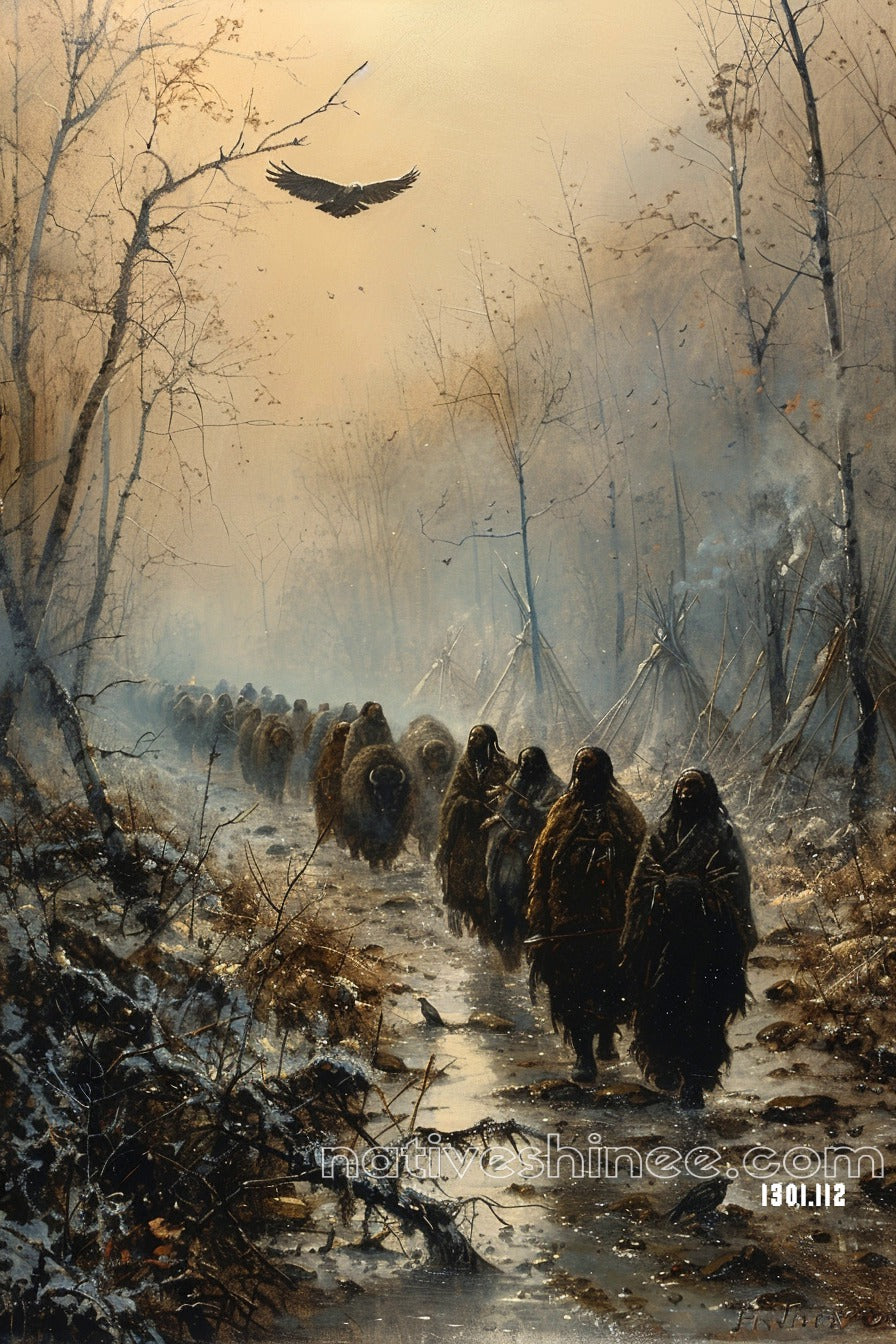 The Silent Journey Native American Canvas