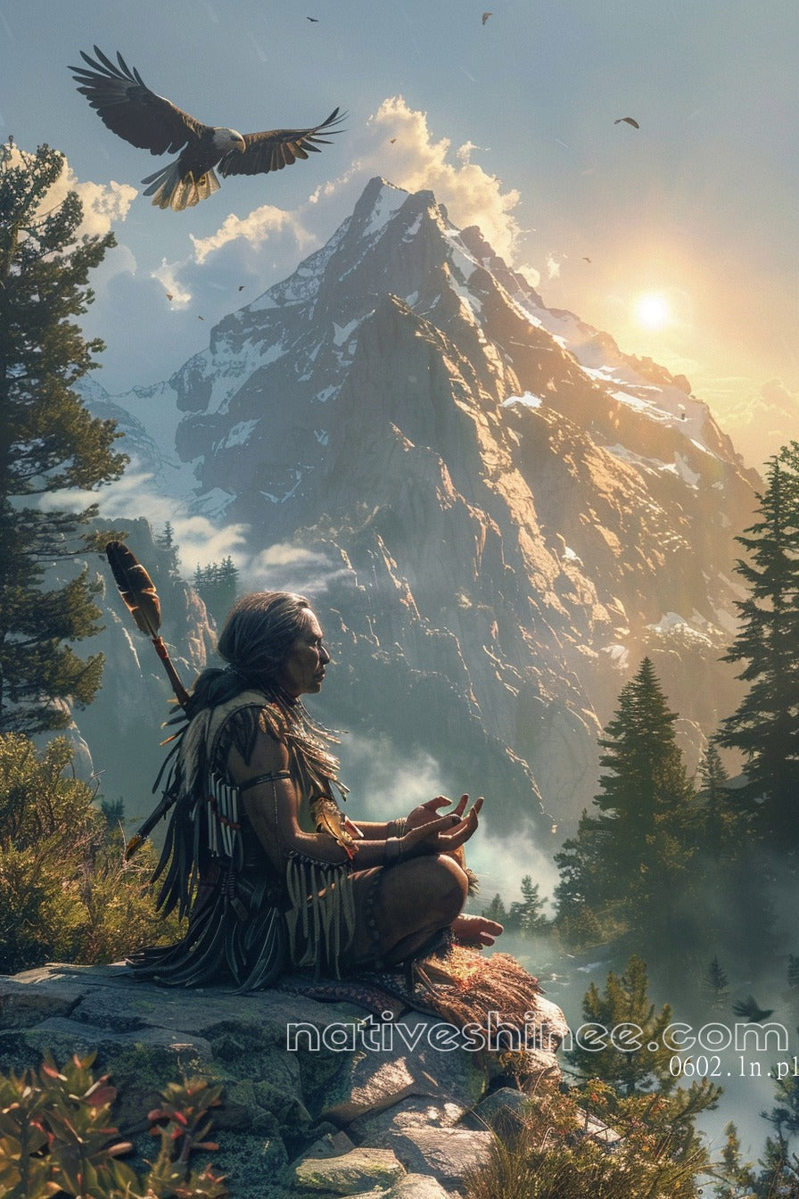 Mountain Wisdom Native American Canvas