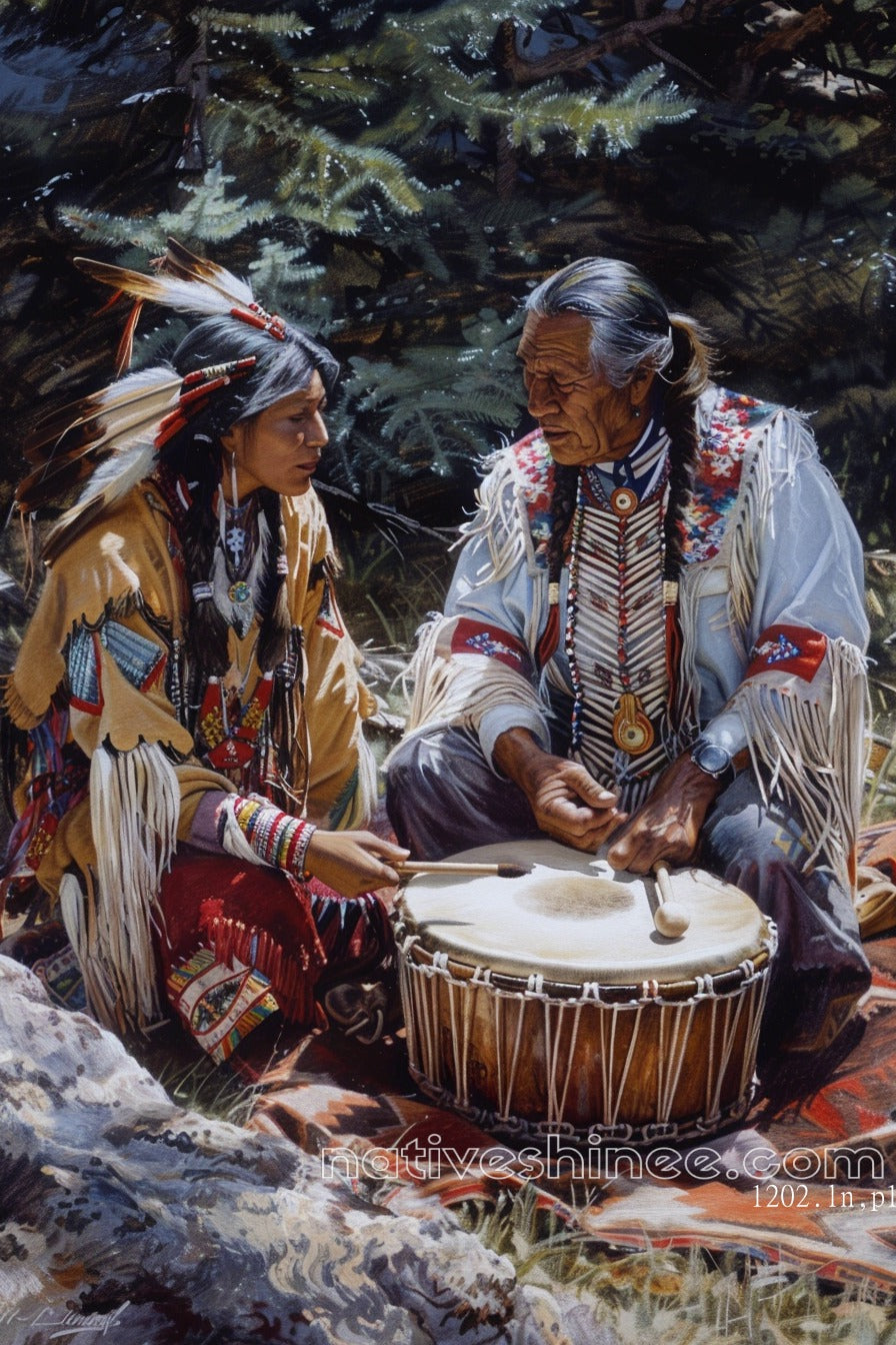 The Drums Native American Canvas