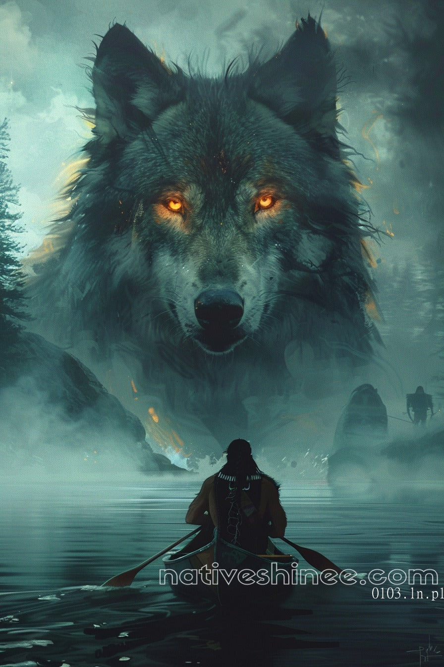 The Wolf Native American Canvas