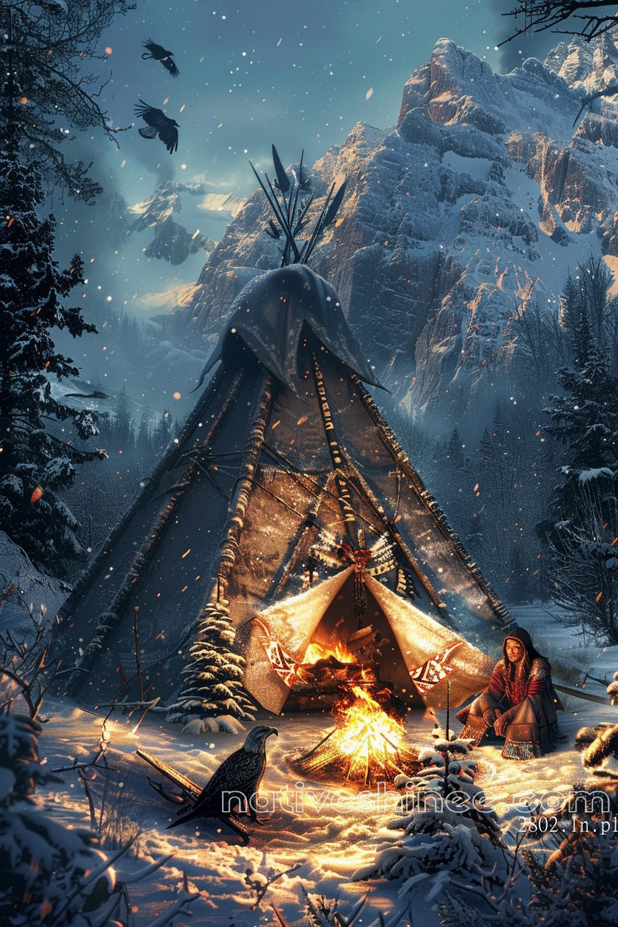 Winter Native American Canvas