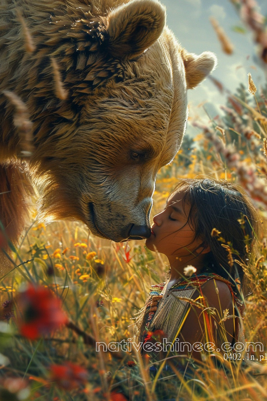 The Bear’s Blessing Native American Canvas