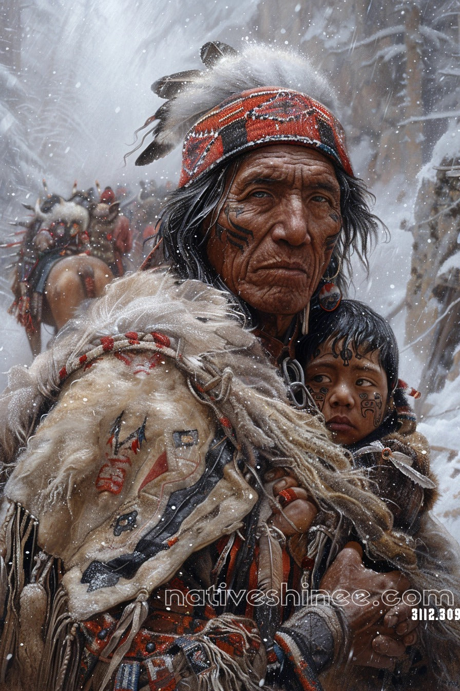 The eyes of the elder Native American Canvas