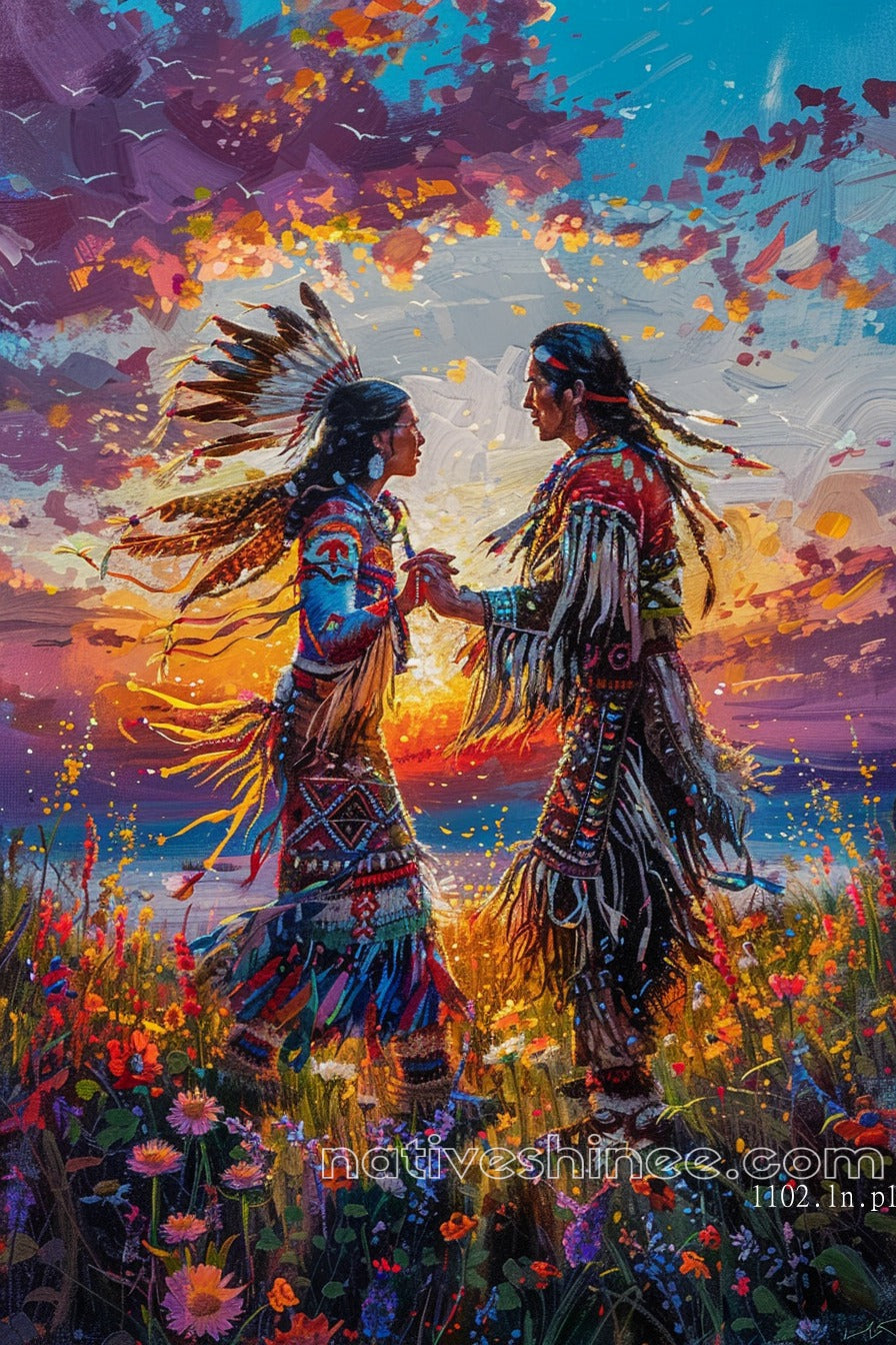 A Touch To Heart Native American Canvas