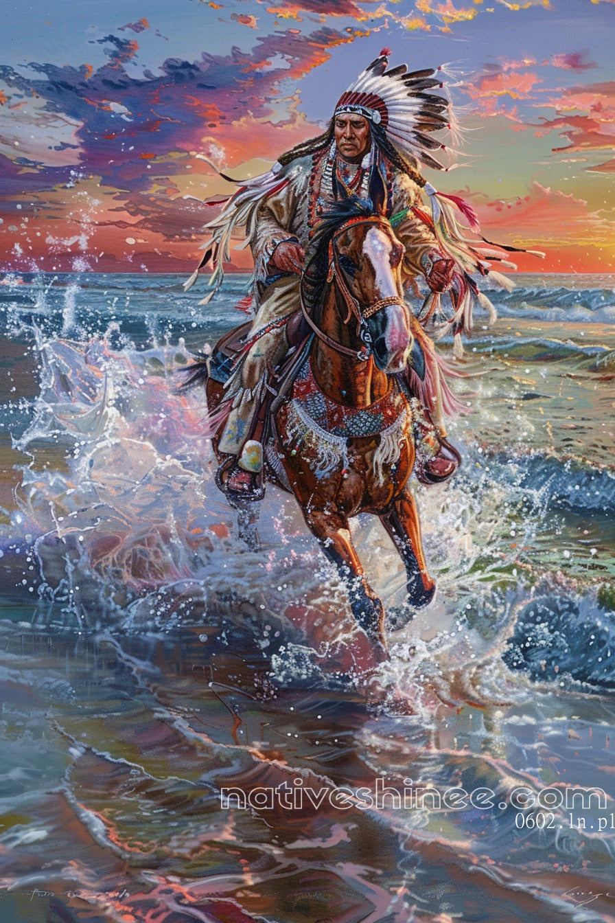 The Brave Warrior’s Journey Native American Canvas