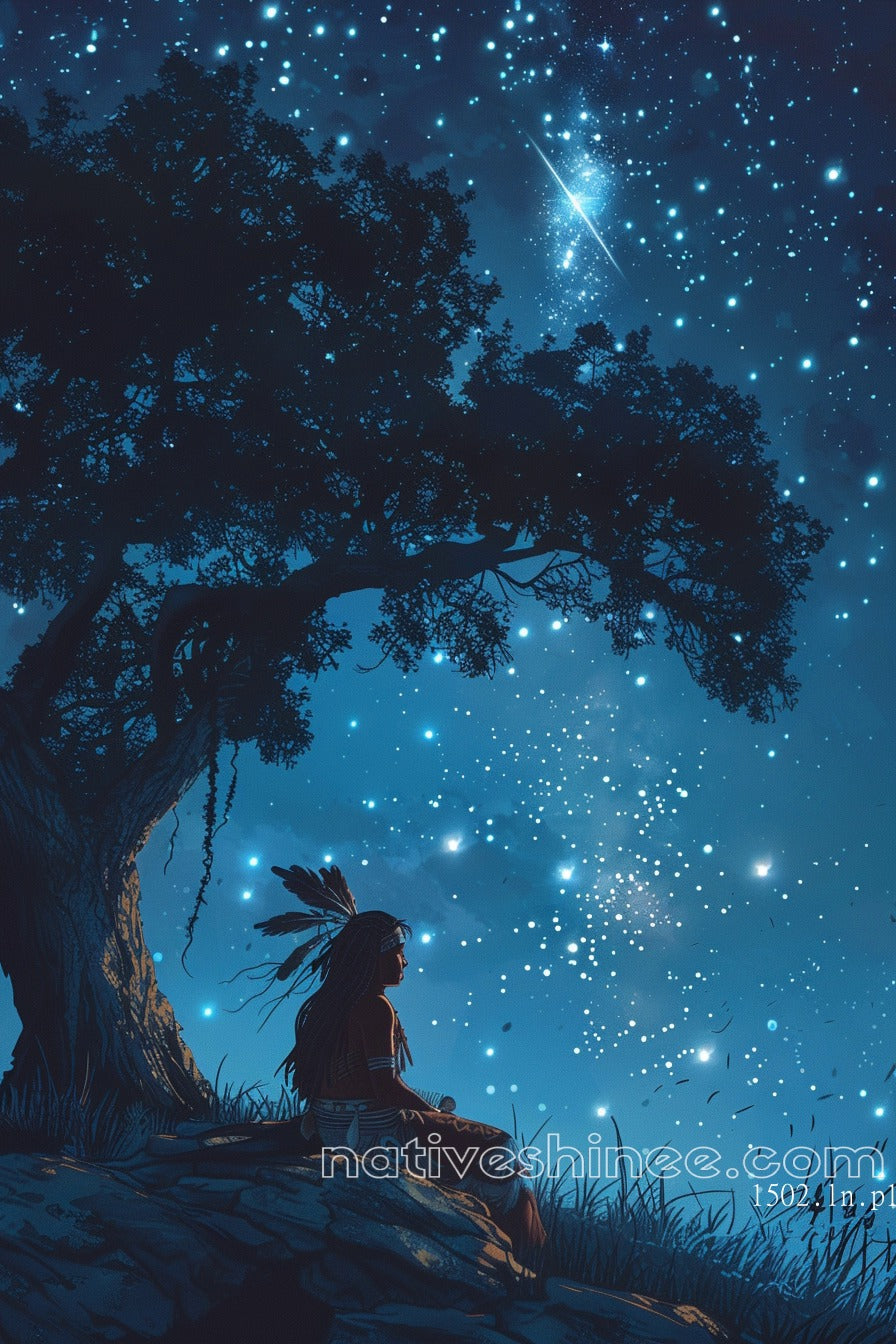 Starlight Dreamer Native American Canvas