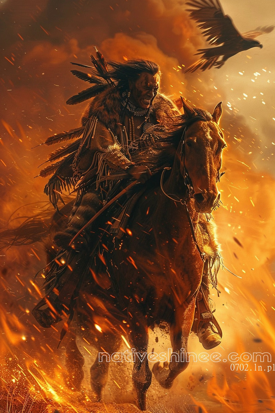 Warrior’s Fury: The Ride of the Brave Native American Canvas
