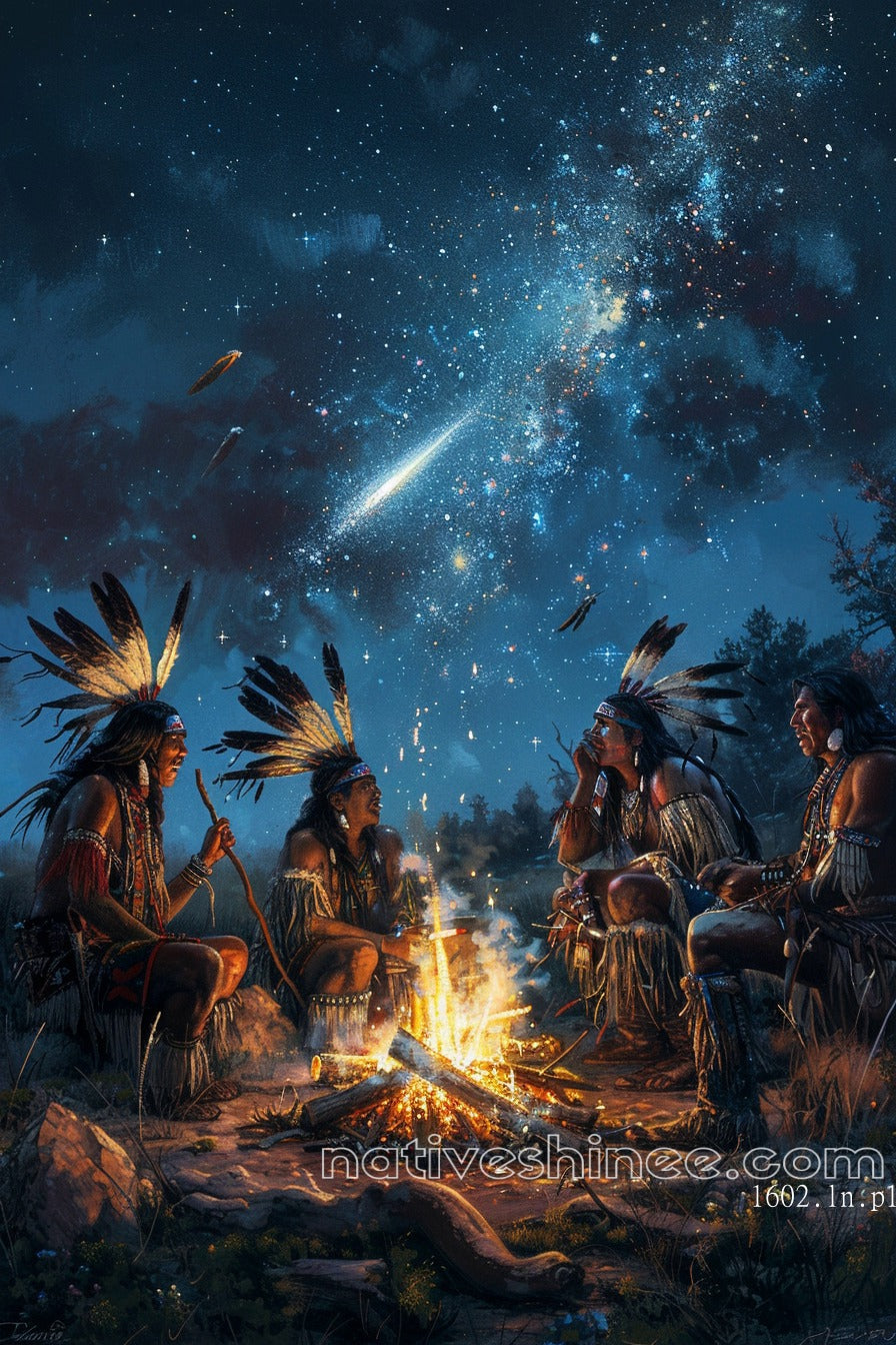 Warriors Under the Stars Native American Canvas