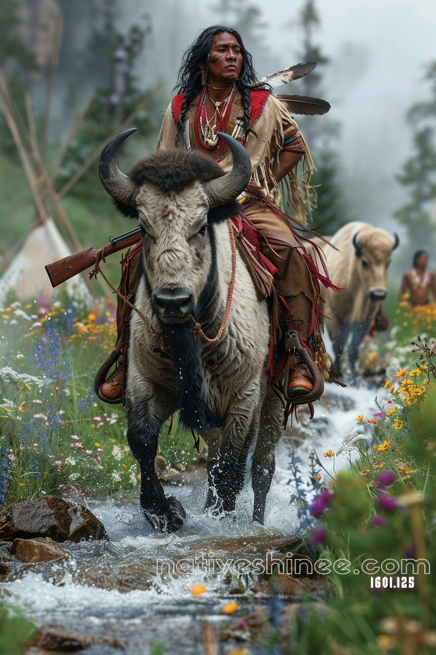 The Warrior's Path: Native American Canvas