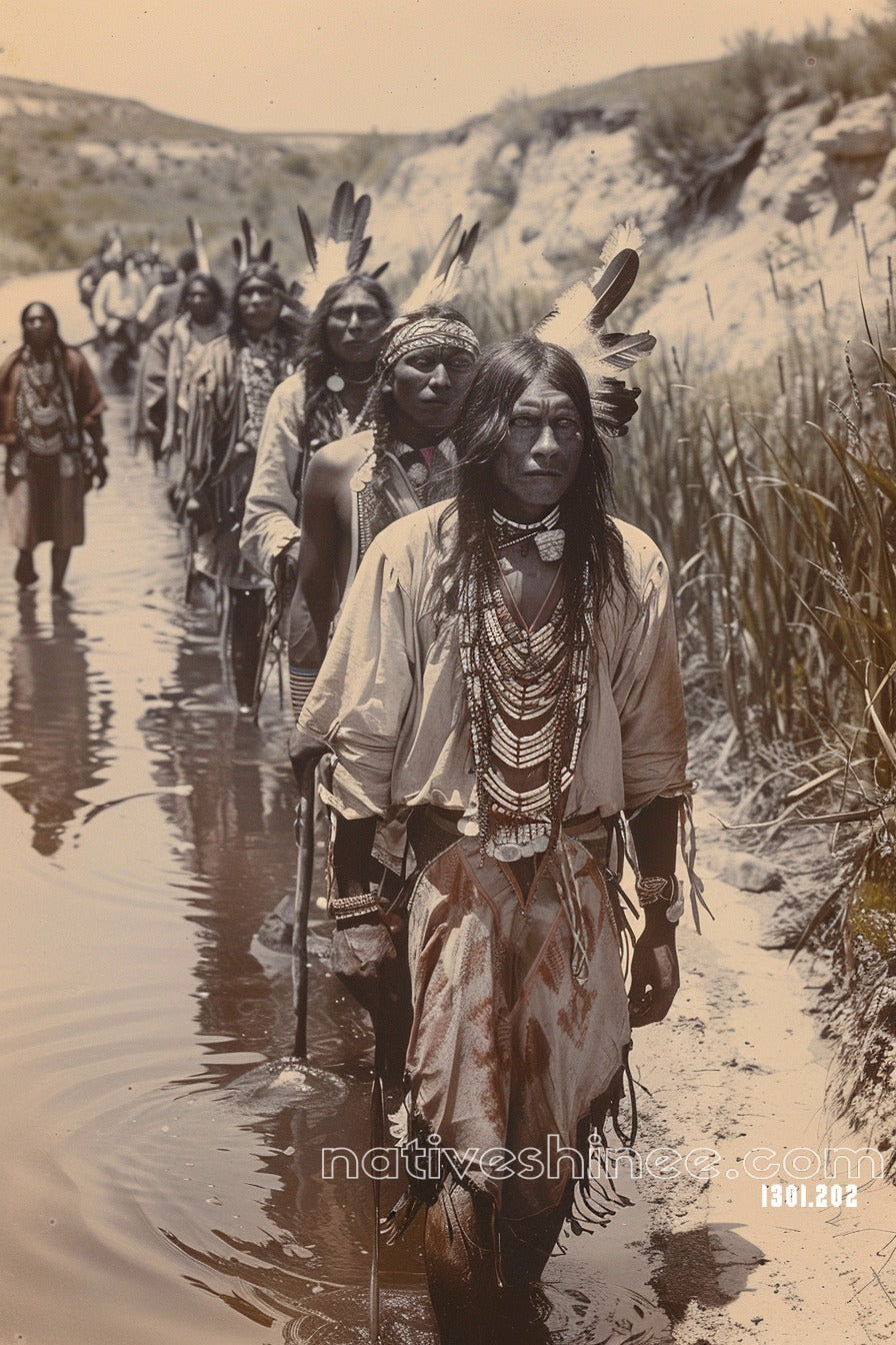 Walk of the Warriors: The Path of Unity Native American Canvas