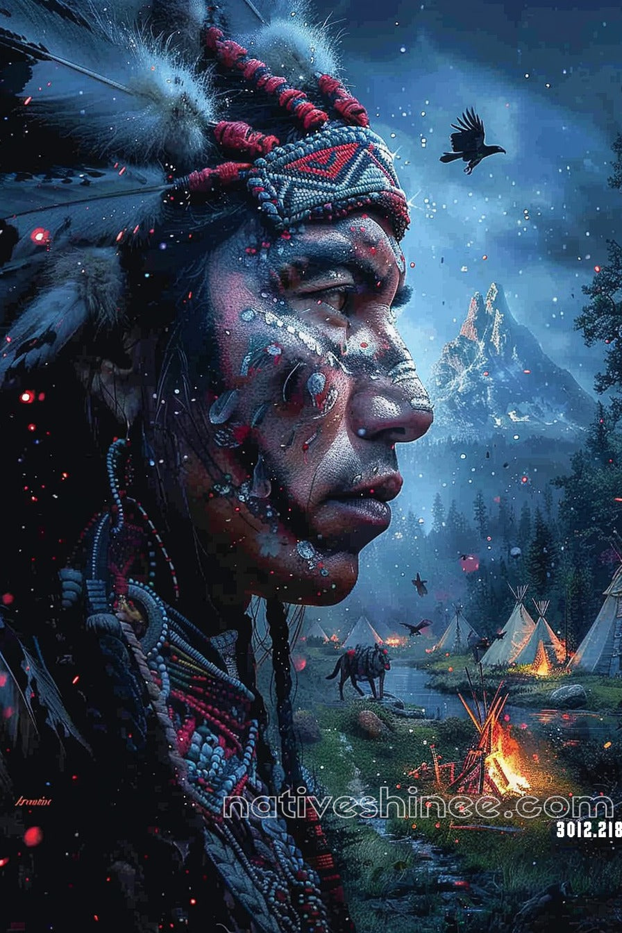 Silent Night Native American Canvas