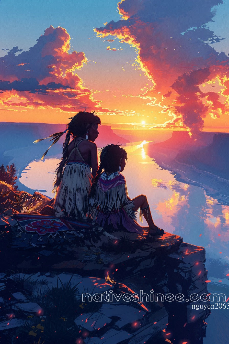 Sun and Love Native American Canvas