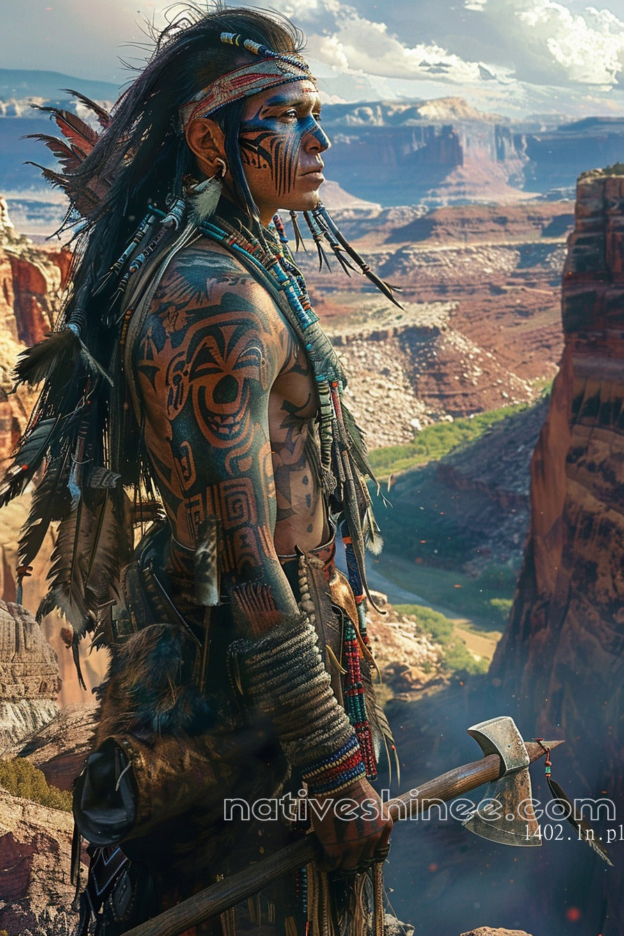 The Heart Of The Warrior Native American Canvas