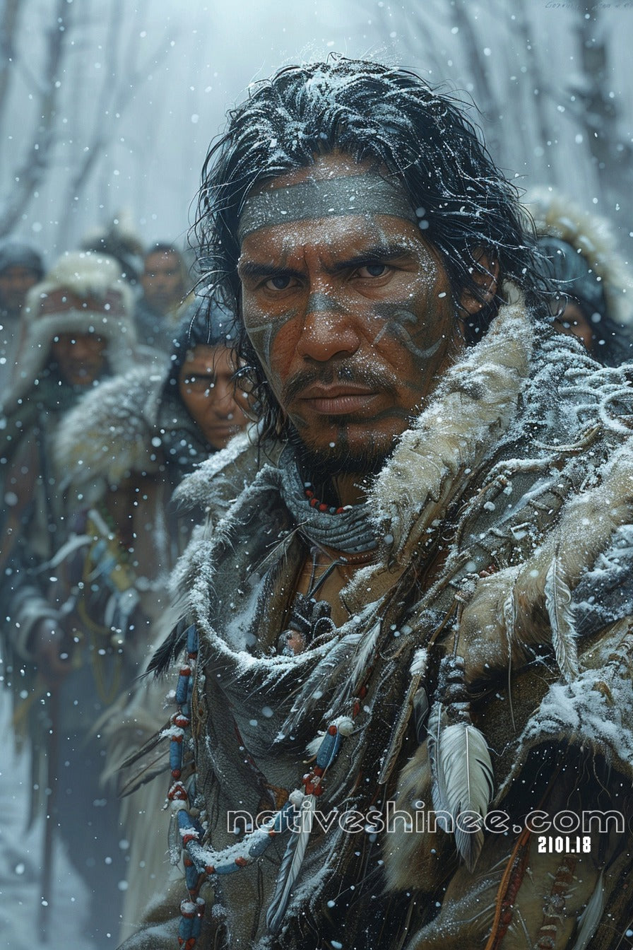 Spirit in the Snow Native American Canvas