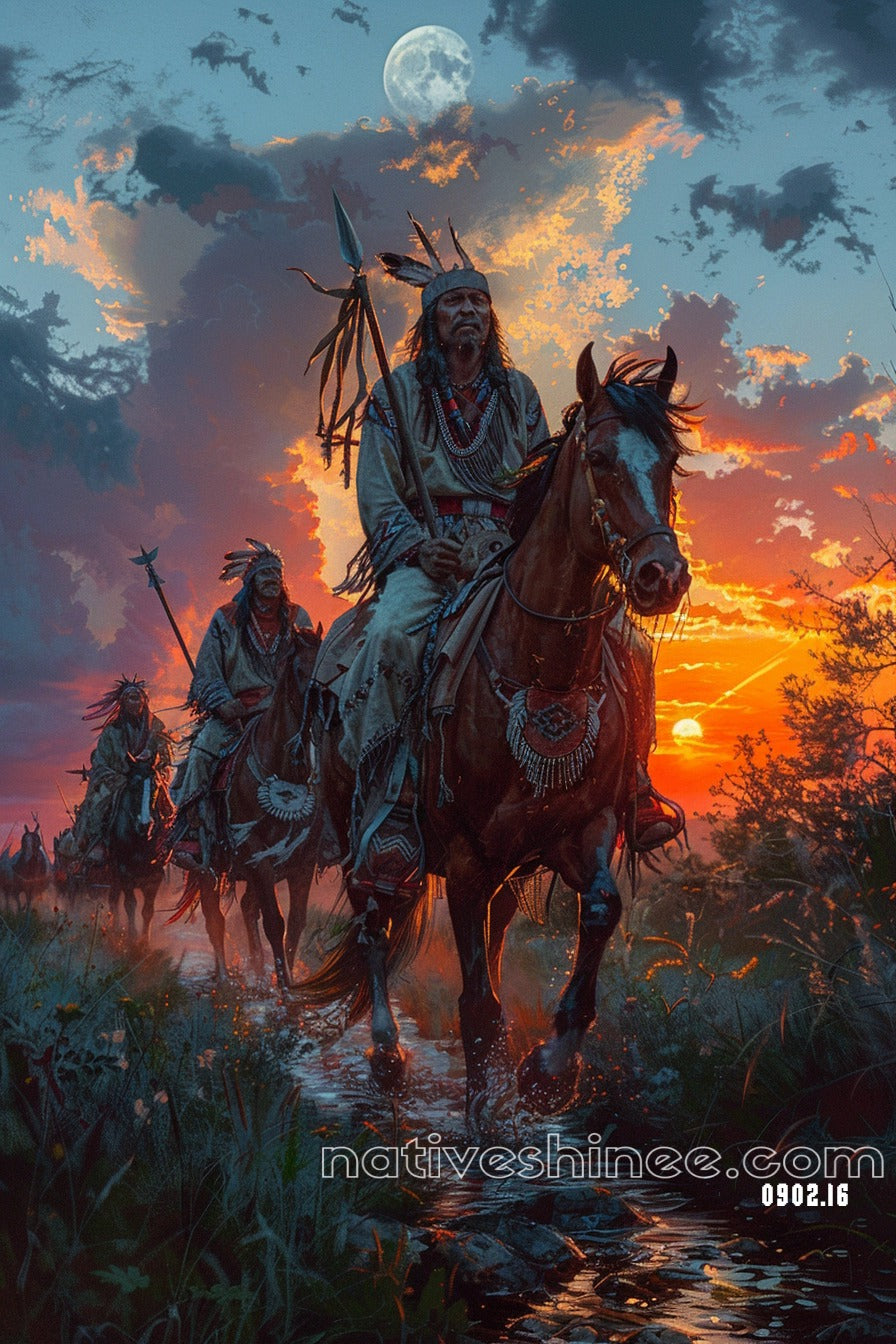 Riders of the Dawn Native American Canvas