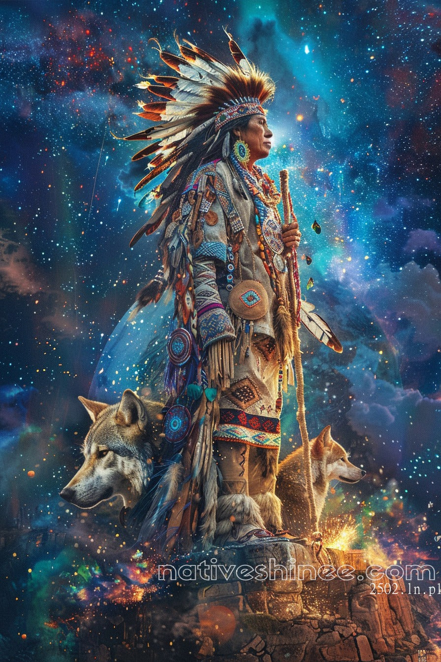 Spirit of the Cosmos Native American Canvas