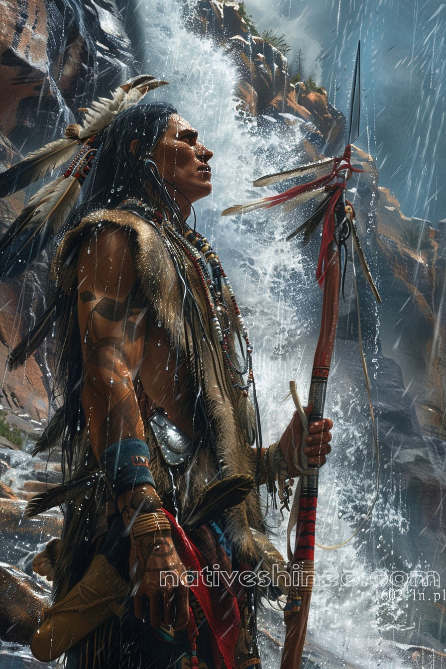 Spirit of the Waterfall Native American Canvas