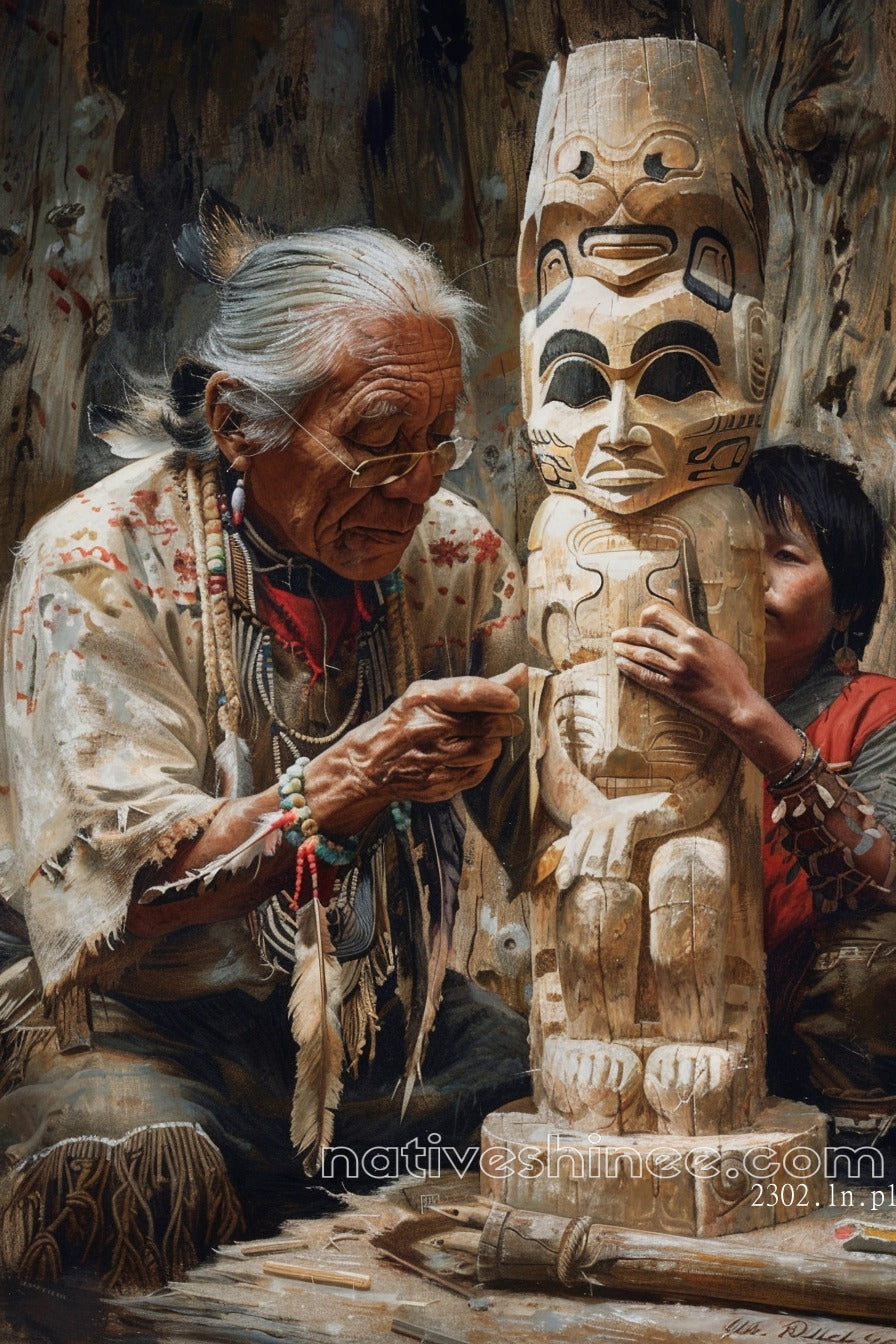 The Keeper of Traditions Native American Canvas