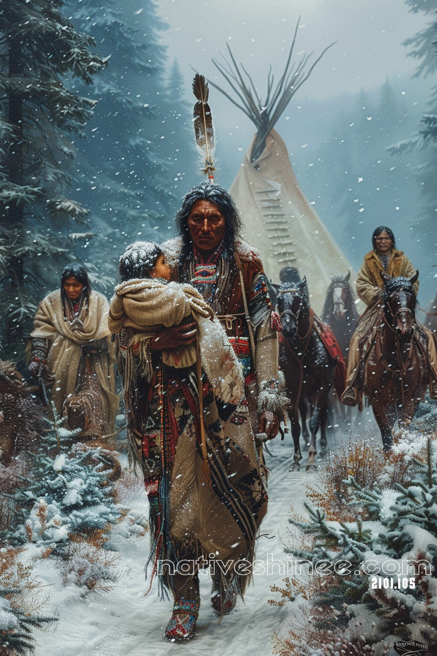 Walking Through the Storm Native American Canvas