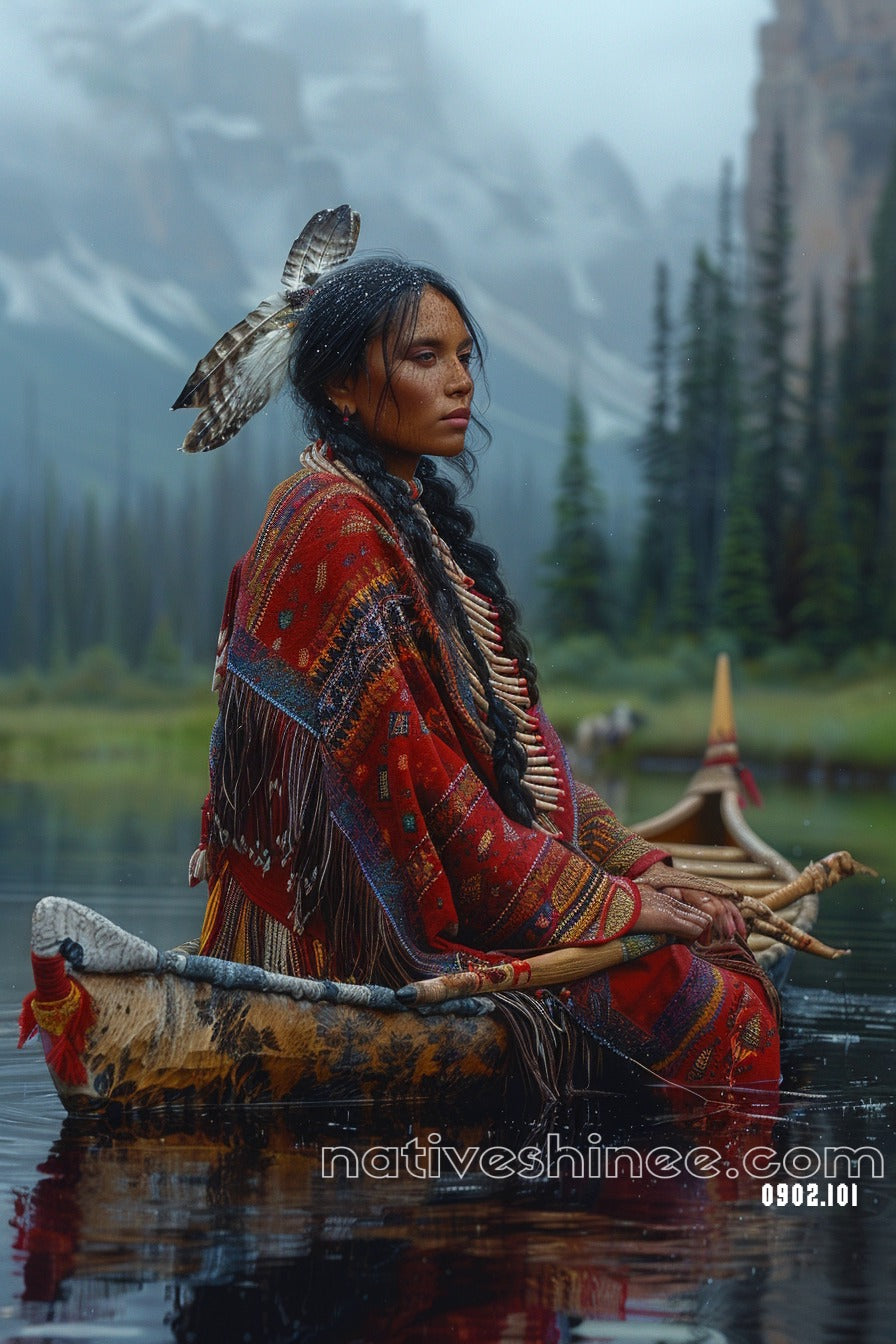 The River Native American Canvas