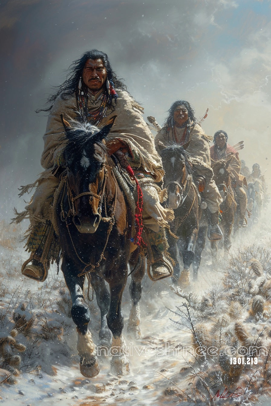 March of the Brave: Native American Canvas