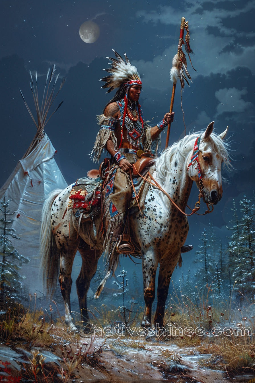 Under the Moon’s Protection Native American Canvas