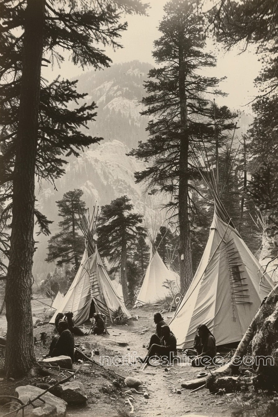 A Quiet Moment in the Mountains Native American Canvas