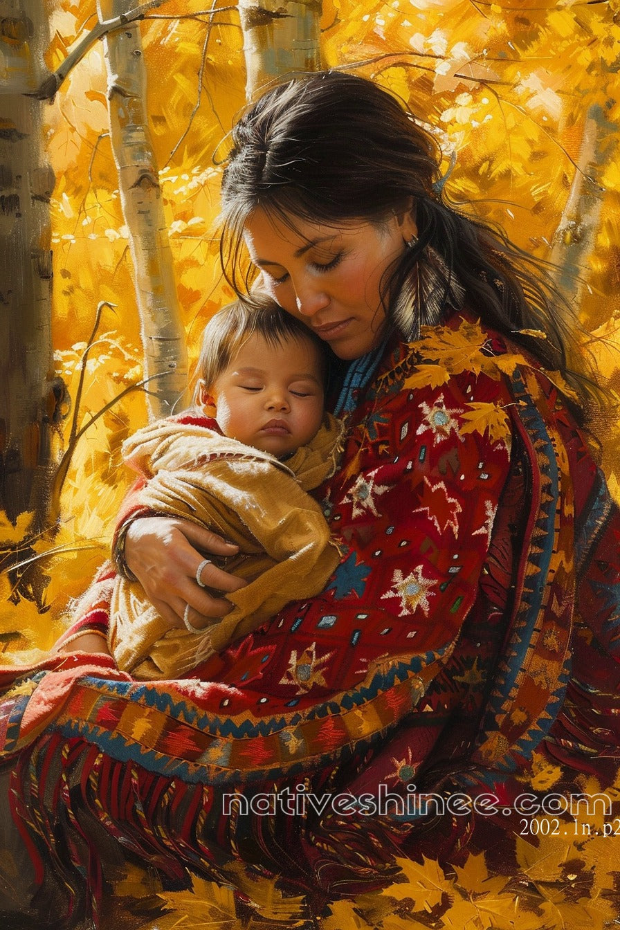 Autumn Embrace Native American Canvas