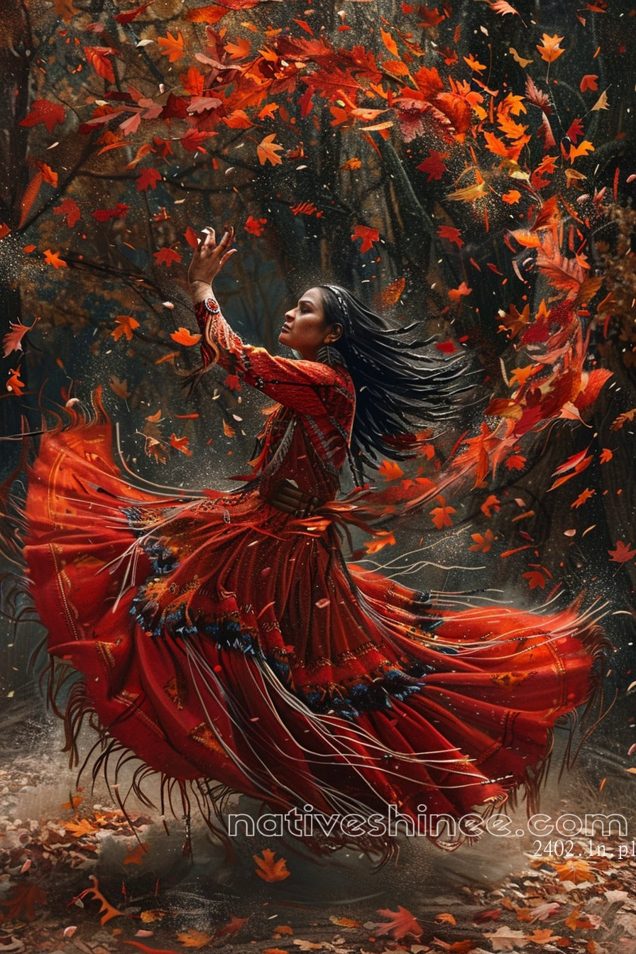 Autumn's Dance Native American Canvas