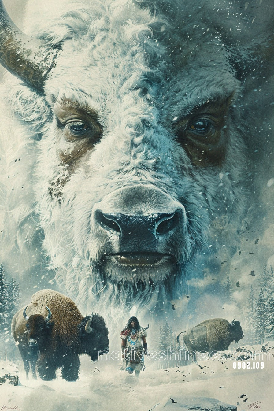 Spirit of the White Buffalo Native American Canvas