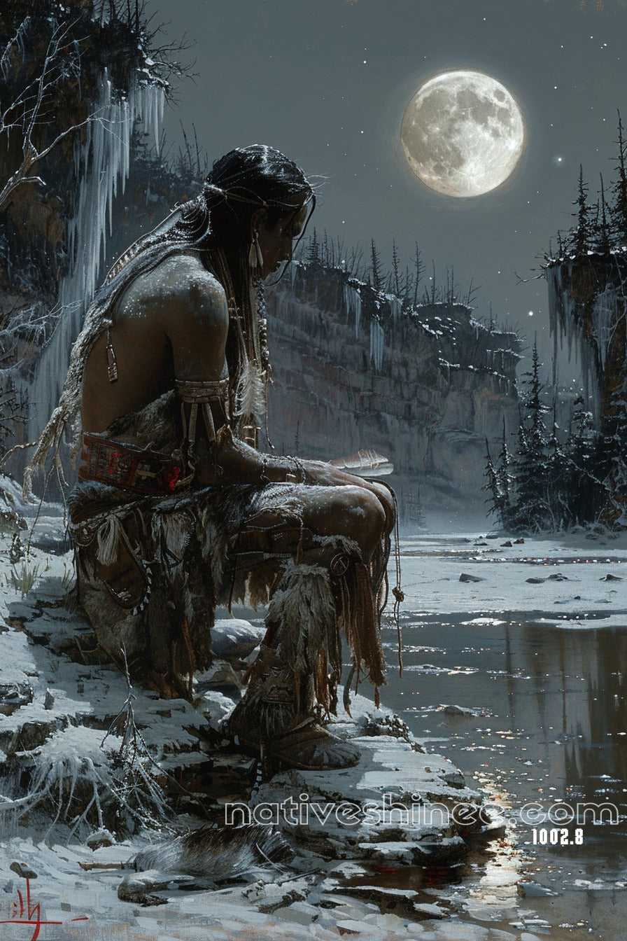 Moon Guidance Native American Canvas