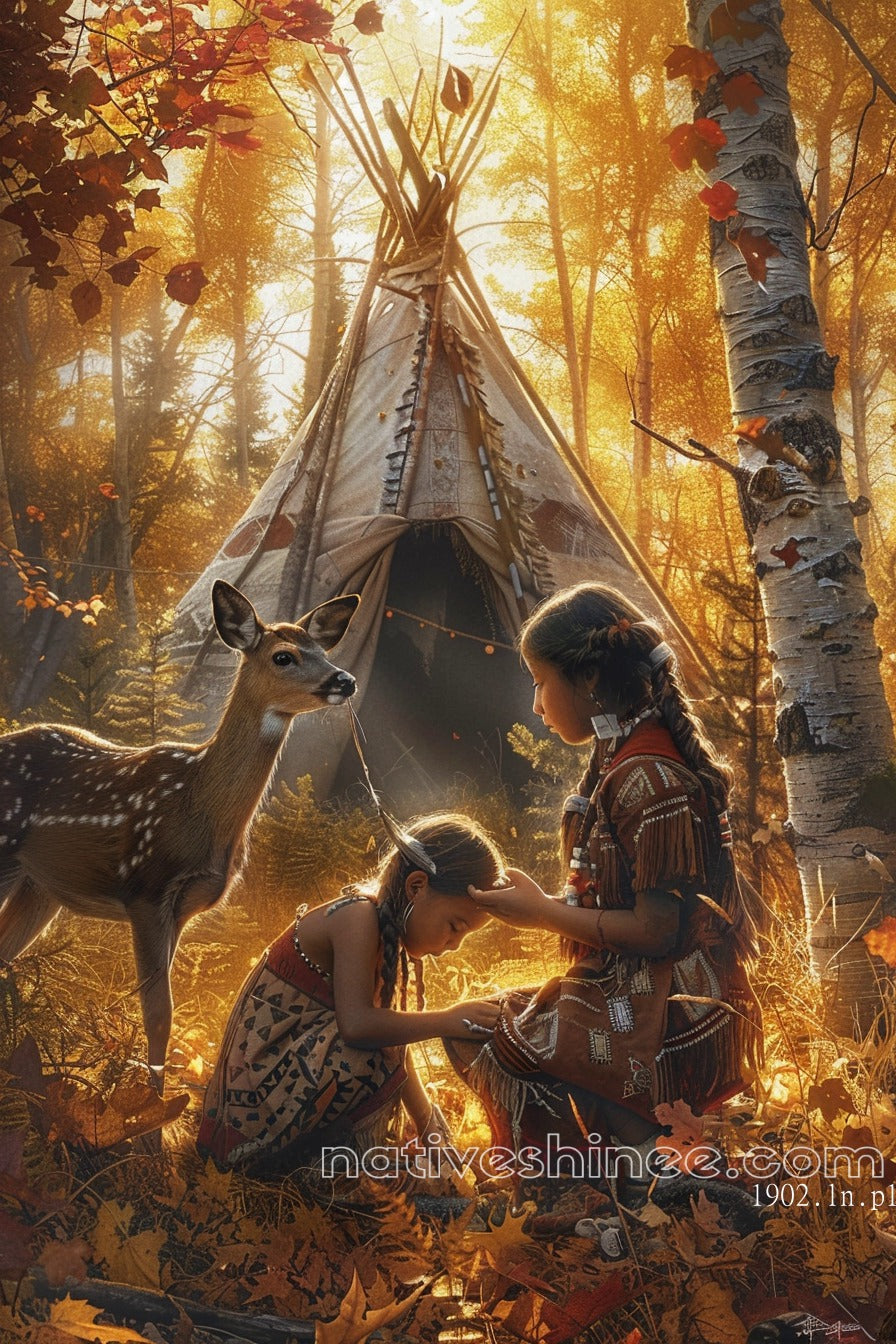 Whispers of the Forest: Native American Canvas