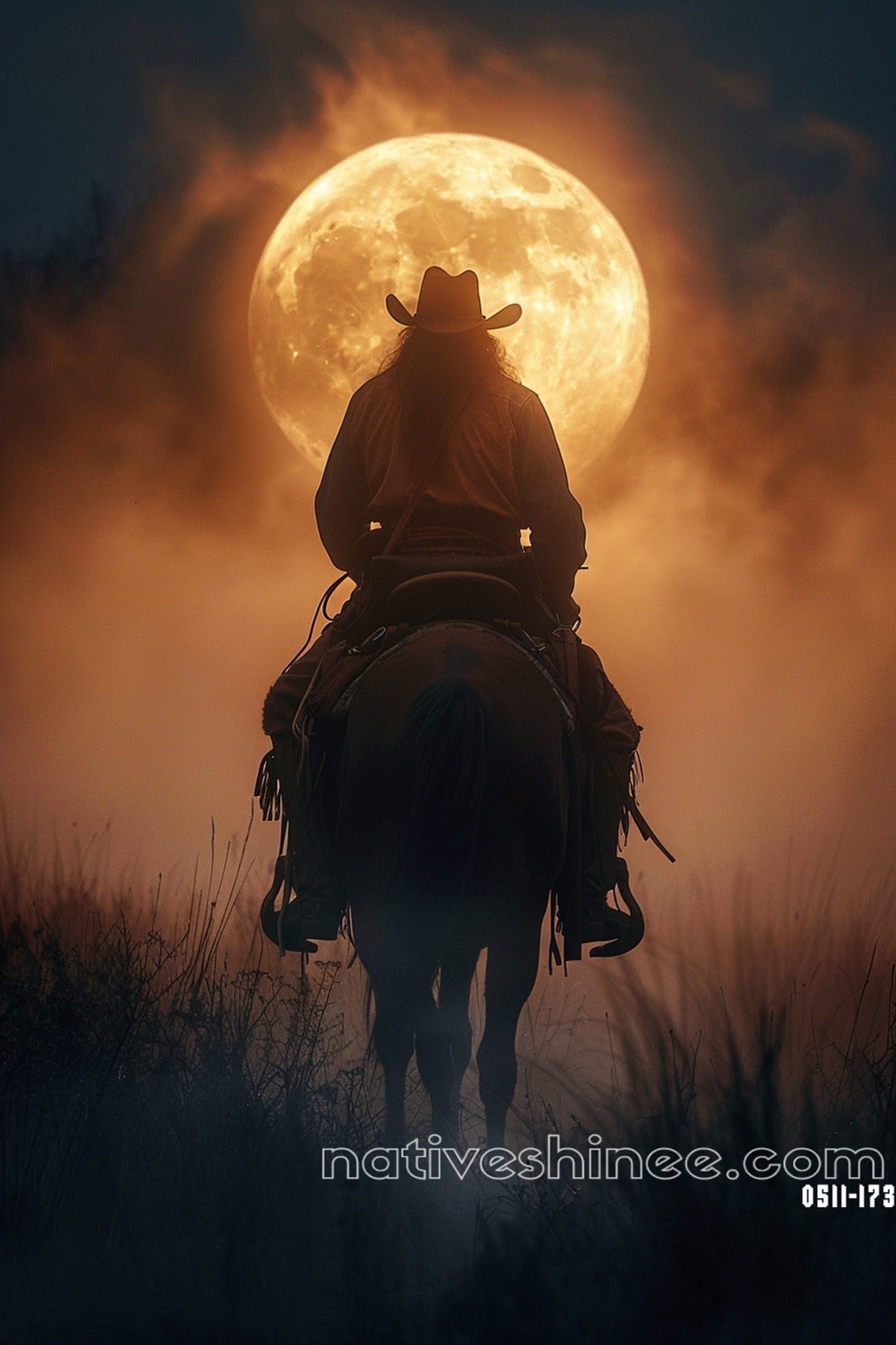 Moonlight Rider Native American Canvas