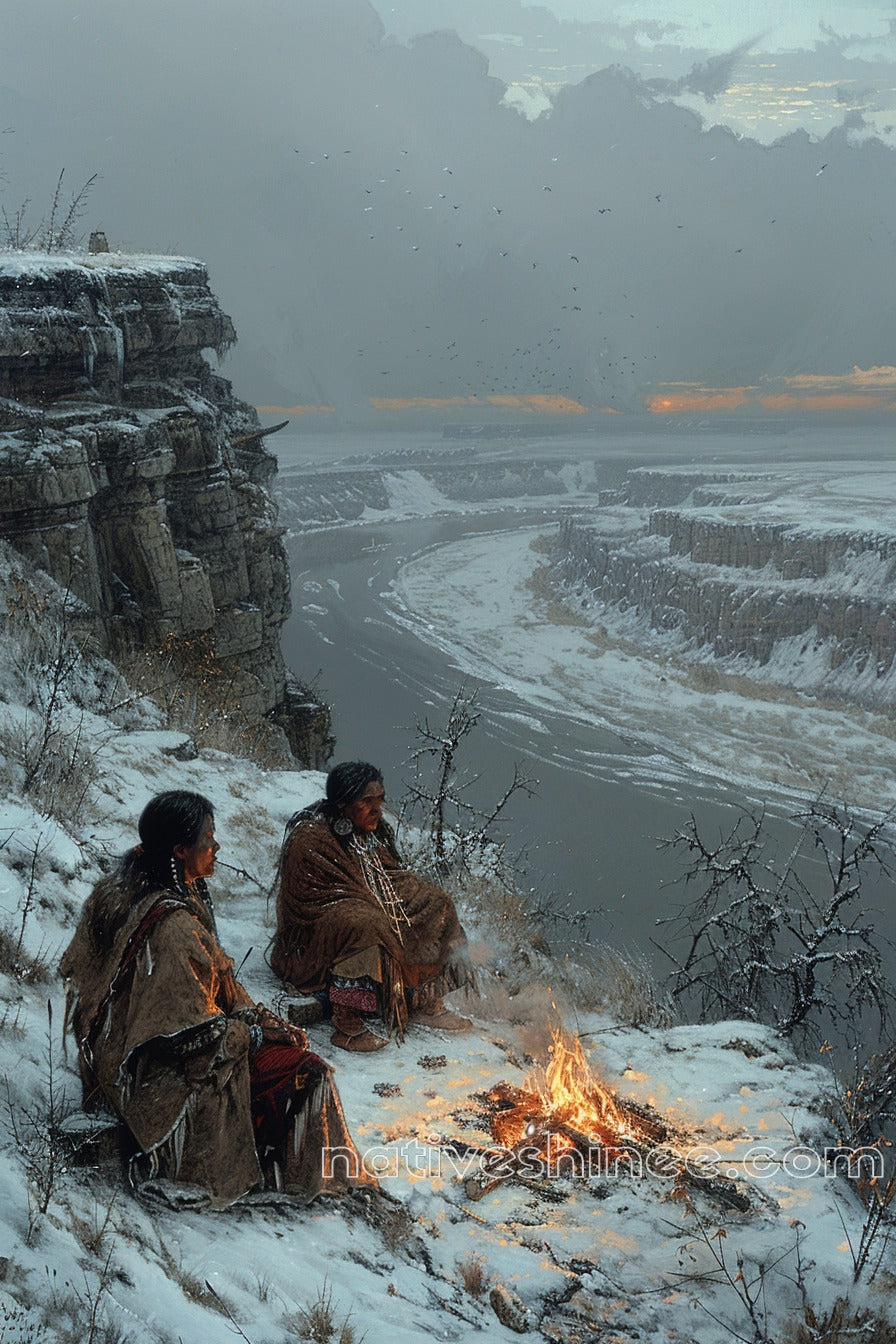 Fires of Resilience Native American Canvas