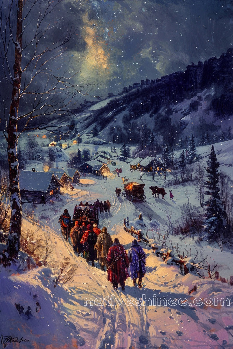 Winter's Journey Native American Canvas