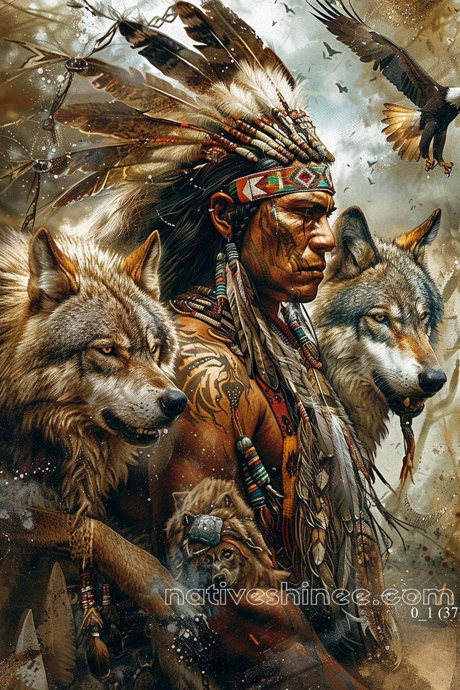 Born of the Wild Native American Canvas