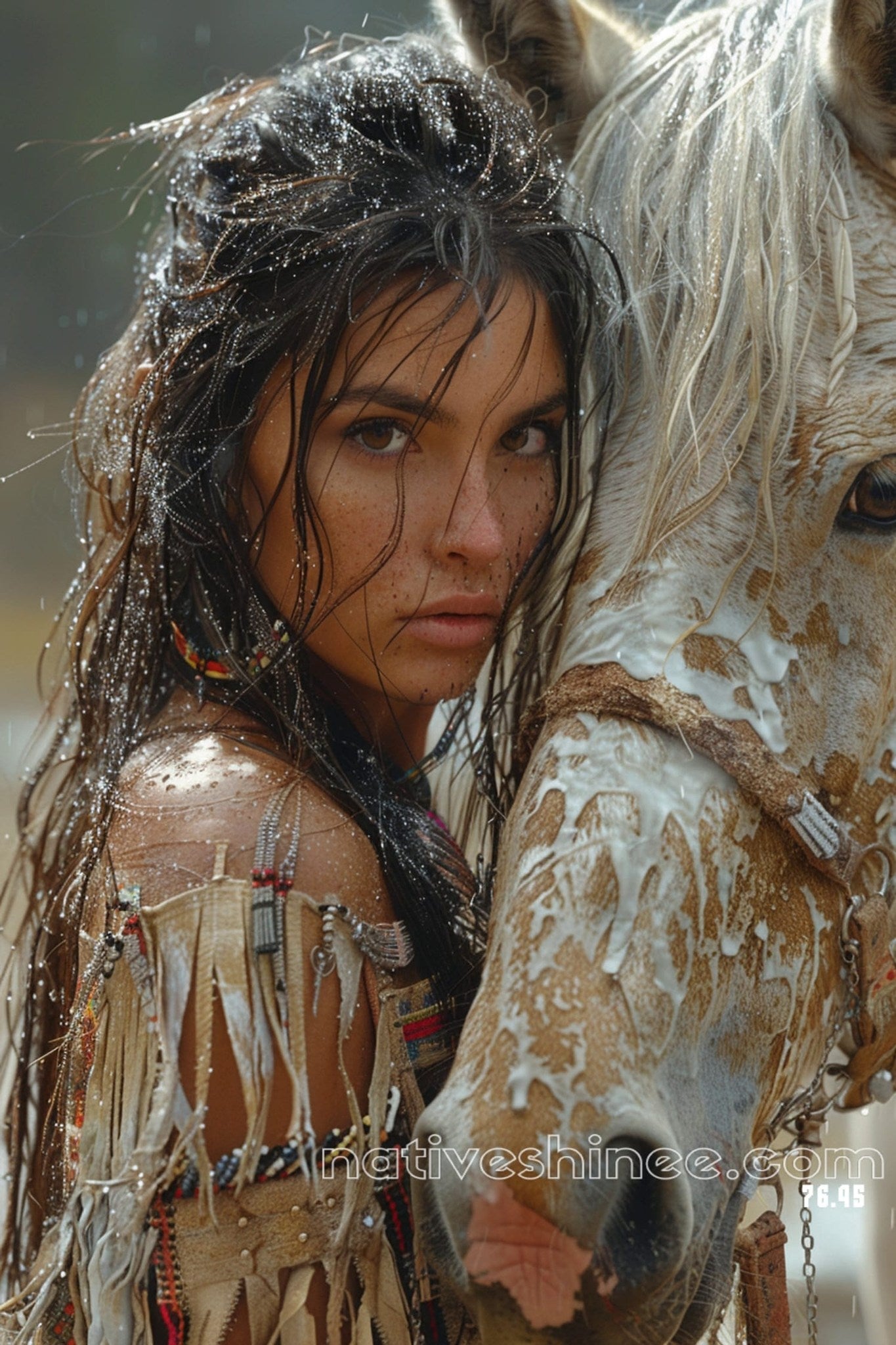 River Tells Native American Canvas