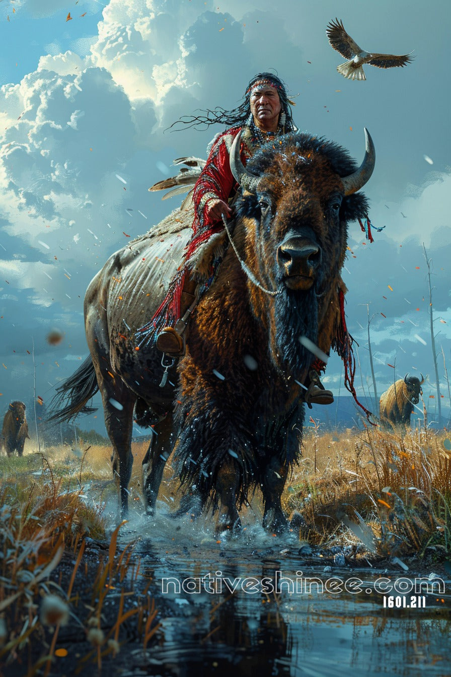 Rider of the Wild: Native American Canvas