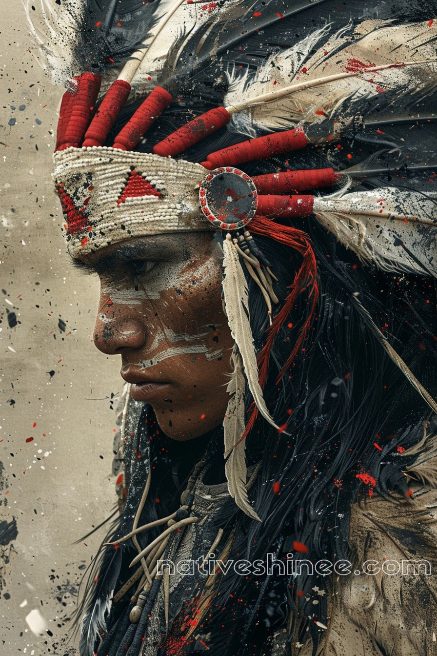 Warrior’s Resolve Native American Canvas