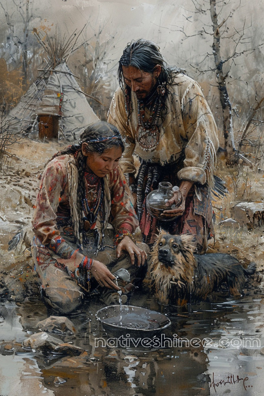 Living Waters Native American Canvas