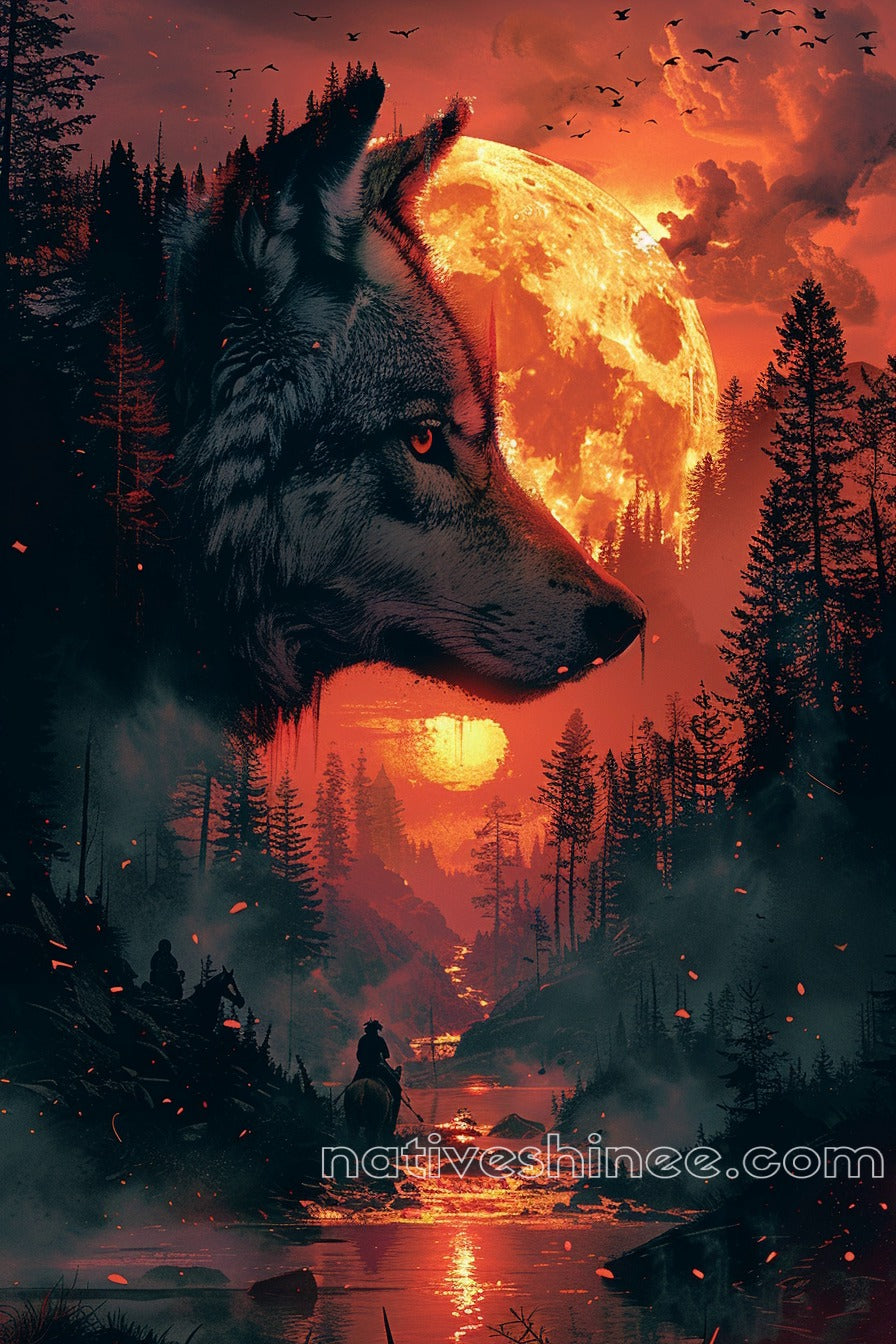 Spirit of the Wolf Native American Canvas