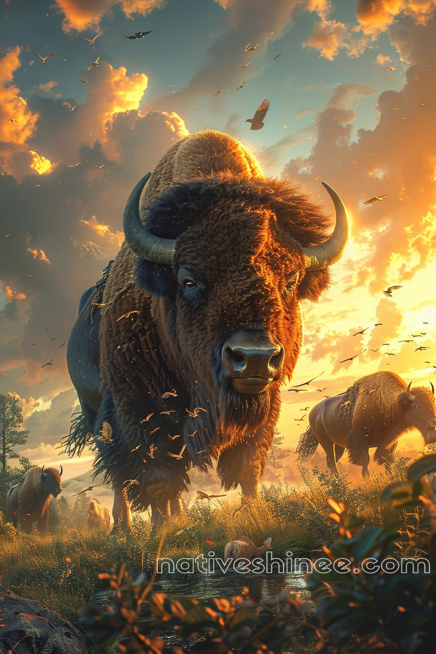 Roar of the Wild Native American Canvas