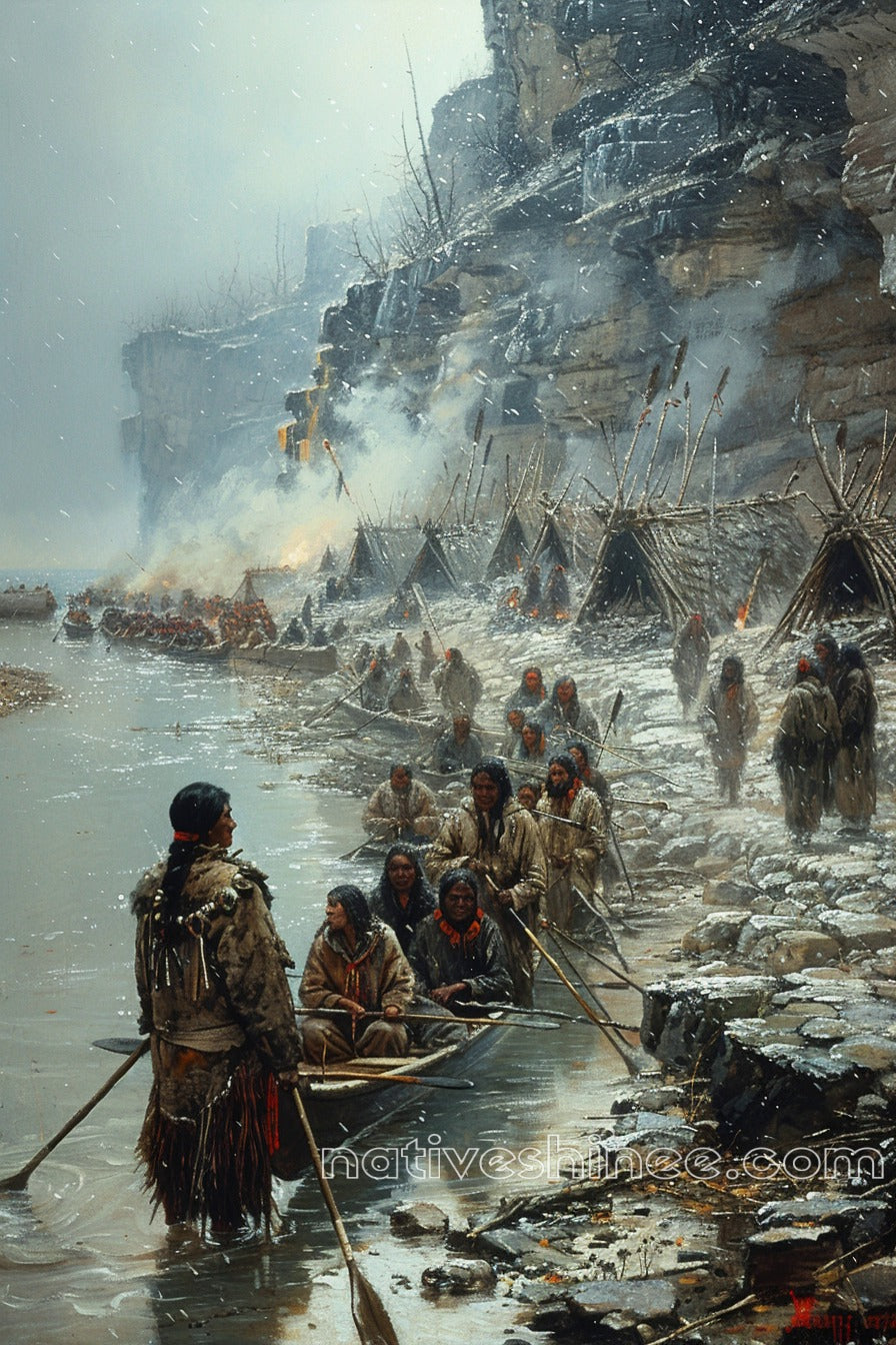 The Frozen Refuge Native American Canvas