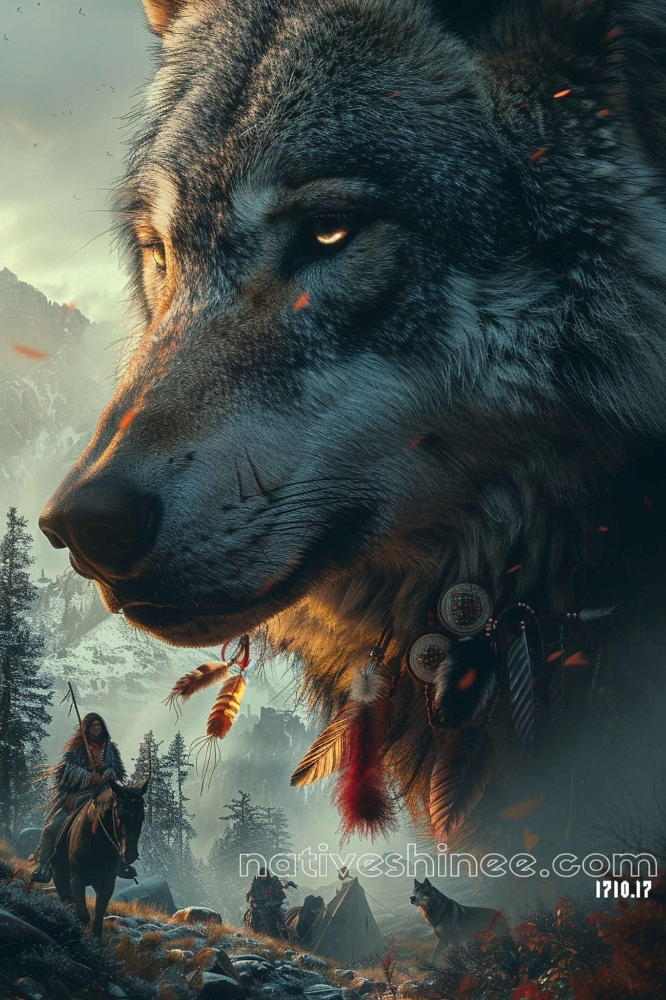 Spirit of the Wolf Native American Canvas