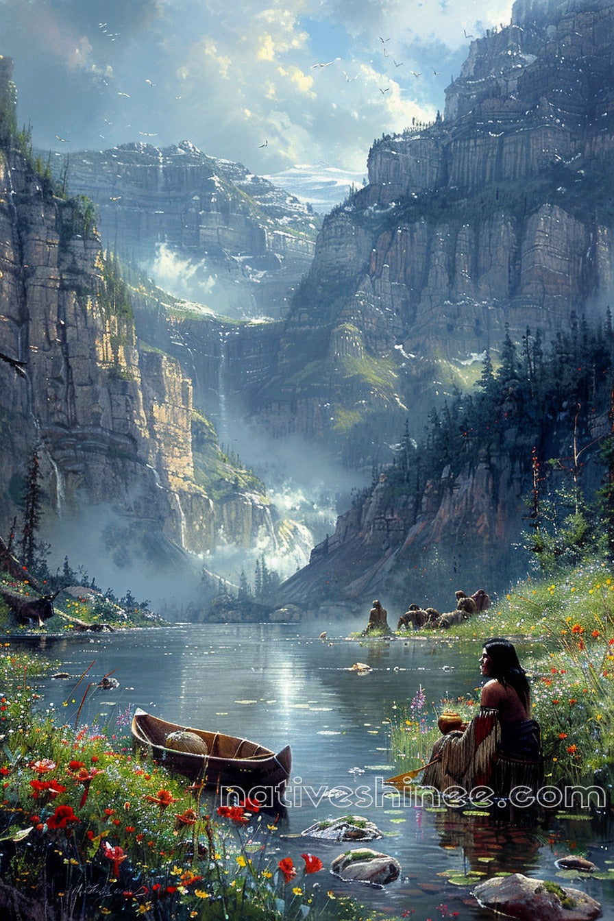 Sacred Waters of the Cheyenne Native American Canvas